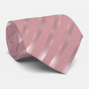 Gravata Rosa,, Elegante de Modelo listrado com brilho Dour