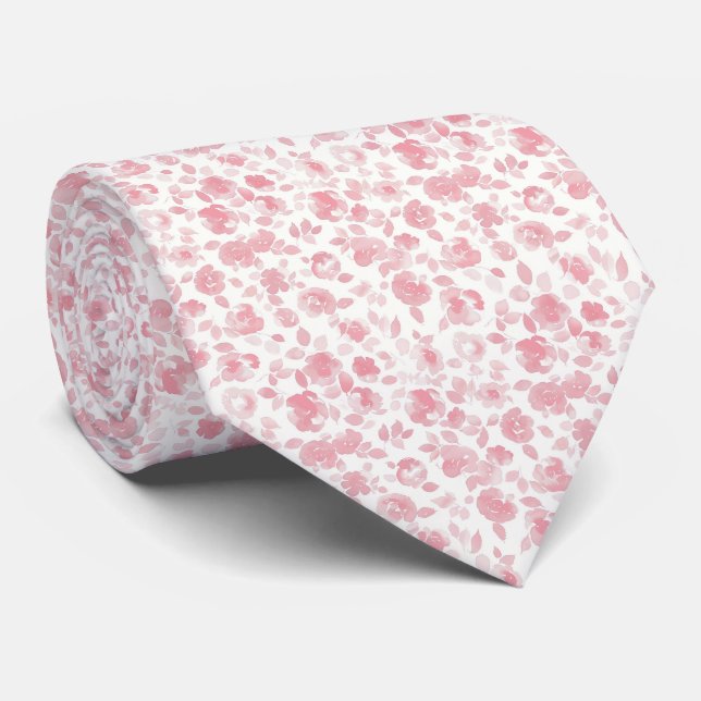Gravata Rosa Elegante para Casamentos e Eventos Fo (Rolled)