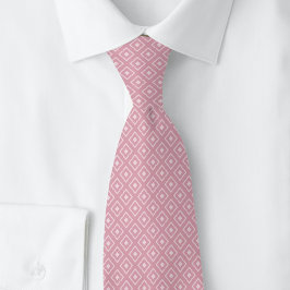 Gravata Rosa Empoeirado com Diamante Ranhurado
