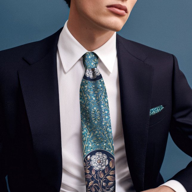 Gravata Rosa Floral Cobra de Snowberry-Era Victorian-Era (Criador carregado)