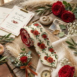 Gravata Rosa Floral Vermelho Intenso<br><div class="desc">Gravata elegante com rosas vermelhas intensas e acentos rosa suave em um fundo creme esbranquiçado. O padrão floral tem um sentimento romântico e vintage, enquanto permanece refinado e apresentável. É uma ótima escolha para casamentos, eventos formais ou qualquer pessoa que queira uma gravata floral ousada, porém clássica, que se destaque...</div>