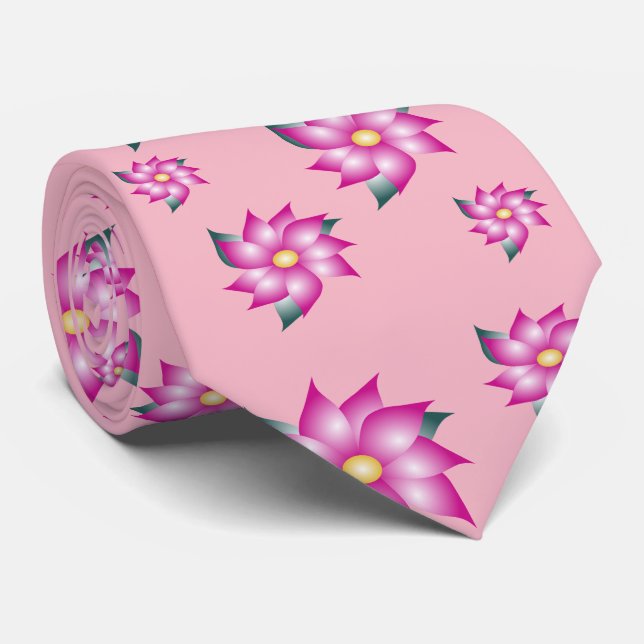 Gravata Rosa Fúcsia Estampado (Rolled)