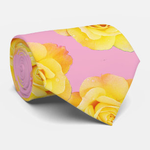 Gravata Rosa Laranja Amarelo Floral Rosa Moderno Colorido