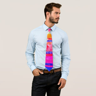 Gravata Rosa Moderno Negócios Abstrac Rosa Azul Brilho