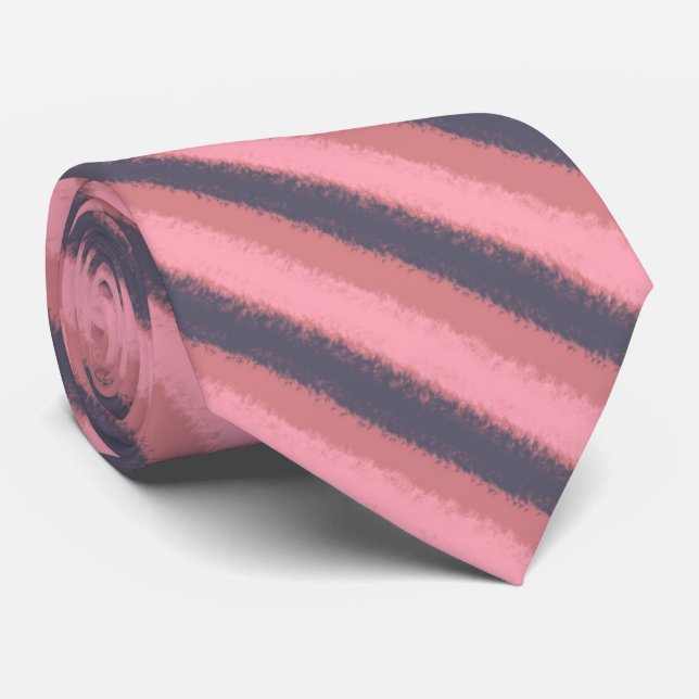 Gravata Rosa Pálido Roxo Cinzento Textura Áspera Listra (Rolled)