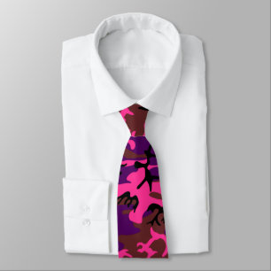 Gravata Rosa quente Camo