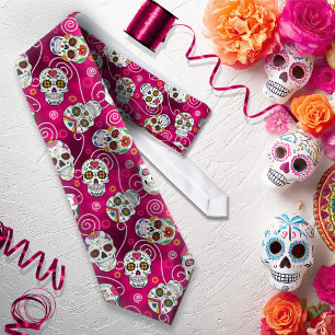 Gravata Rosa Red D725 - Crânios e espirros