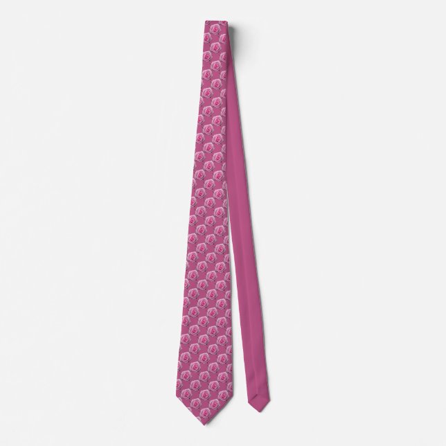 Gravata Rosa Tie Pink Roses Neckties Romântica Presente (Frente)