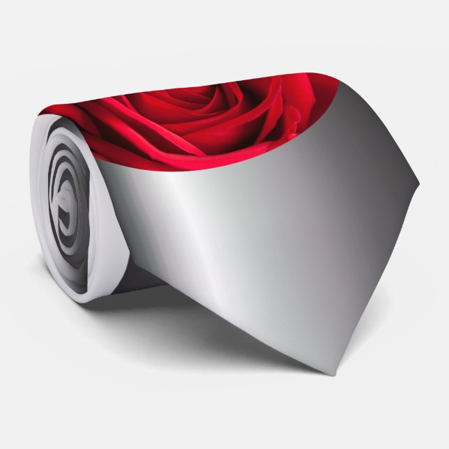 Gravata Rosa vermelha (Rolled)