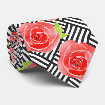 Rosa vermelha Black White Stripes Derby