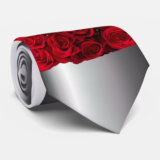 Gravata Rosa vermelha vermelha (Rolled)