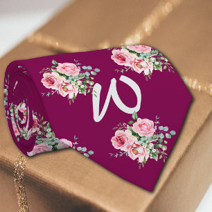 Gravata Rosa Vintage Autumn Personalizar Inicial