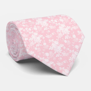 Gravata Rosas Brancas Elegantes Florais Rosa