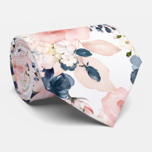 Gravata Rosas de Marinho Blush H2 PixDezines com plano de