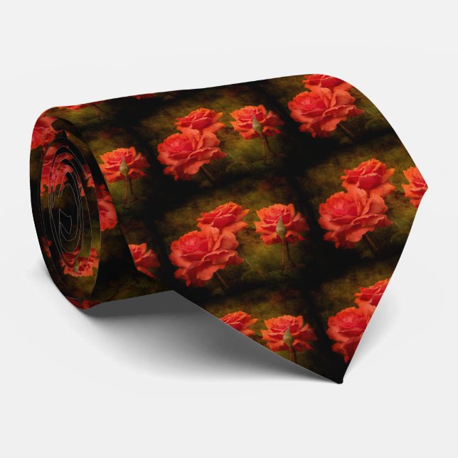 Gravata Rosas de pêssego texturizados (Rolled)