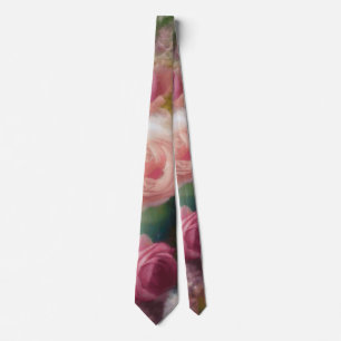 Gravata Rosas De Vintage Pintados Em Antigo Estilo Holandê