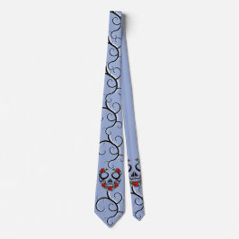 Gravata Rosas do Mens Tie Skull