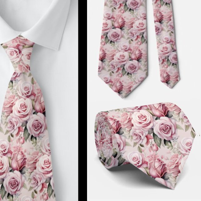 Gravata Rosas Florais Flores Rosa (Criador carregado)