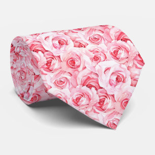 Gravata Rosas fúcsia em aquarela