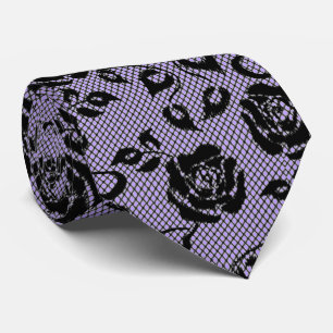 Gravata Rosas Negras Lace Peshnet Colar - Roxo