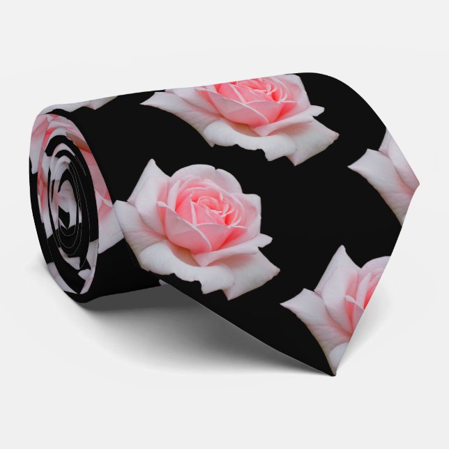 Gravata Rosas Rosa Elegante Floral (Rolled)