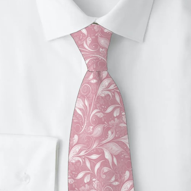 Gravata Rose Empoeirada Botânica Luxuriante (Criador carregado)