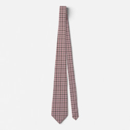 Gravata Rose Pink Black Plaid Classic Pattern Neck Tie
