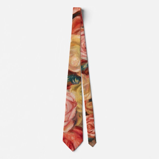 Gravata Roses by Pierre-Auguste Renoir Neck Tie (Frente)
