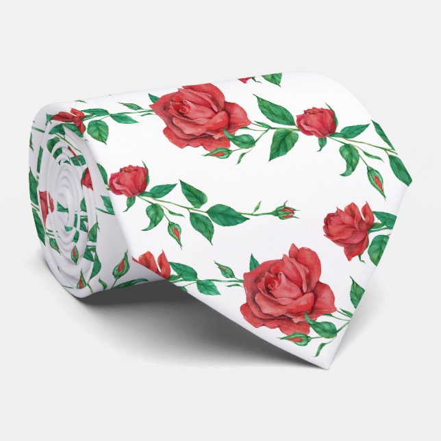 Gravata Roses Neck Tie (Rolled)
