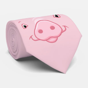 Gravata Rosto de porco rosa-rosa bonito
