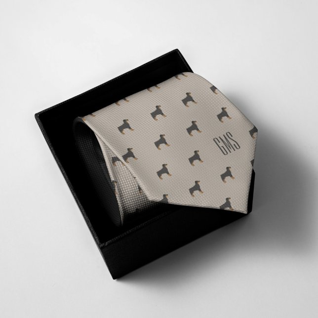 Gravata Rottweiler Padrões Monogramados (Criador carregado)