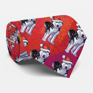 Gravata Rouco no chapéu do papai noel no vermelho