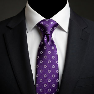 Gravata Roxo Ameixa e Bolinhas Brancas