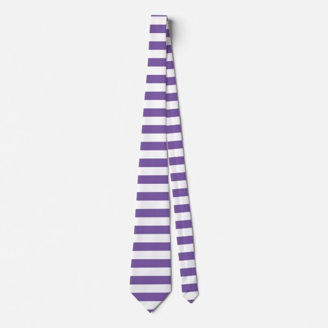 Gravata Roxo Clássico e Listras Verticais Brancas (Frente)