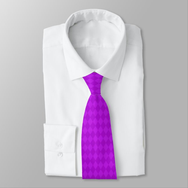 Gravata Roxo Em Diamante Roxo (Amarrado)