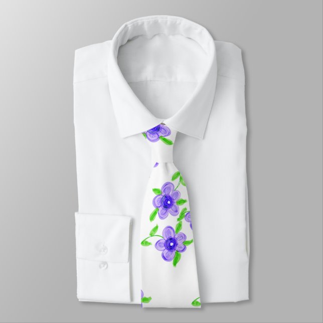 Gravata Roxo Floral Tie (Amarrado)