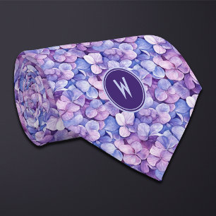 Gravata Roxo Hydrangeas Floral