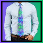 Gravata Roxo Party Balloons Blue Green Abstrato Art<br><div class="desc">Balões do Partido Roxo em Azul e Verde. Arte colorida de abstrato com balões roxos bonito em um fundo texturizado azul e verde.</div>