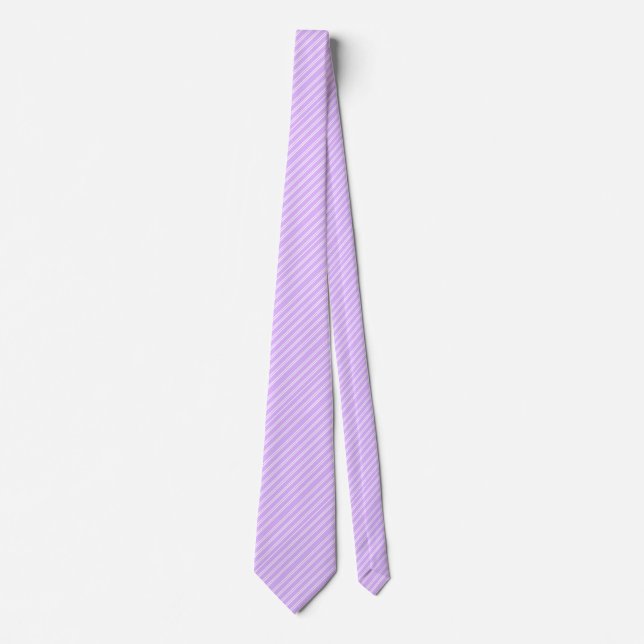 Gravata Roxo Pastel com Listras Brancas (Frente)