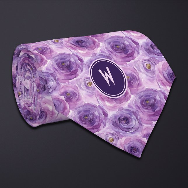 Gravata Roxo Ranunculus Floral (Criador carregado)