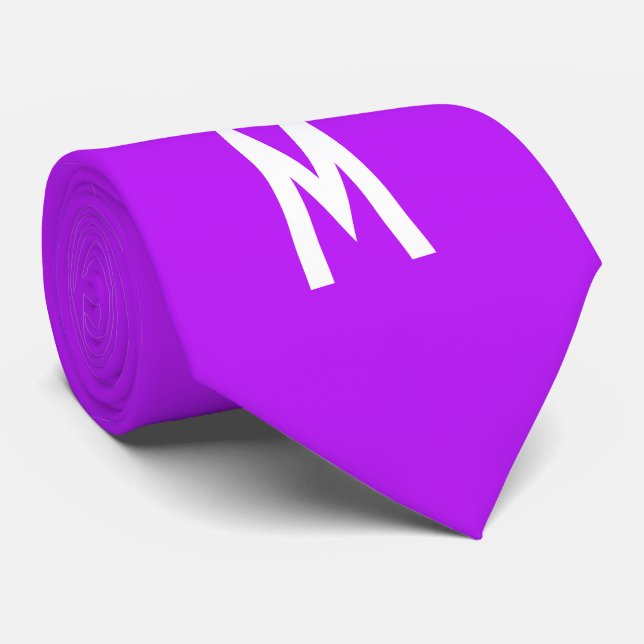 Gravata Roxo Simples e Moderno fluorescente Neon (Rolled)