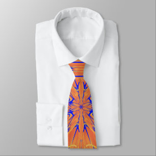 Gravata Royal Blue E Citrus Orange Art Design