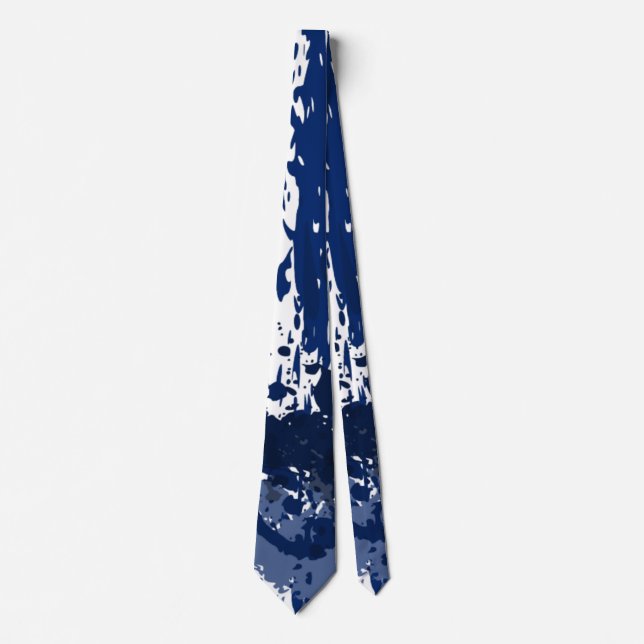 Gravata Royal Blue Paint Splatter Party Gift - Tie (Frente)