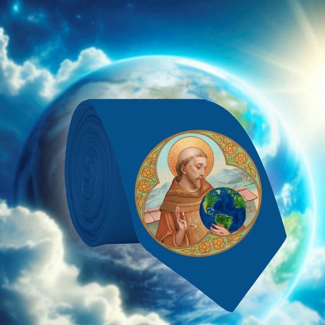 Gravata Rua. Francisco de Assisi e o Ambiente (Azul/G) (Criador carregado)