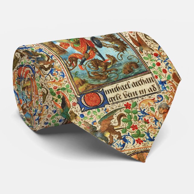 Gravata RUAS. MICHAEL ARCHANGEL E DRAGON - Miniatura Flame (Rolled)