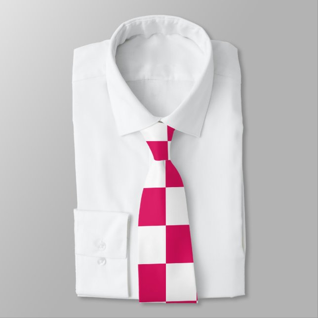 Gravata Ruby e White Checkered Vintage (Amarrado)