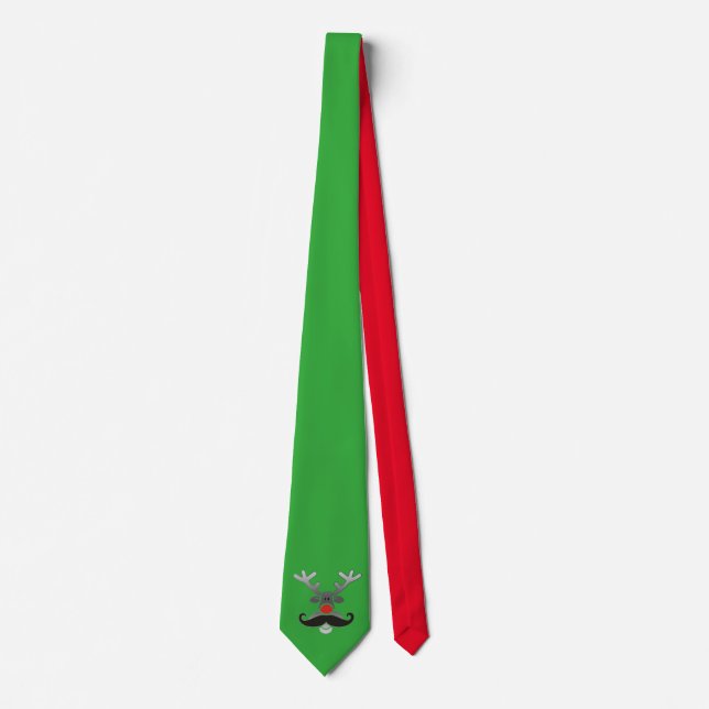 Gravata Rudolph de Nariz Vermelho com Bigode + sua ideia (Frente)