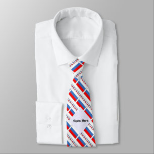 Gravata Rússia Bandeira Russa Azulejado Personalização Pre