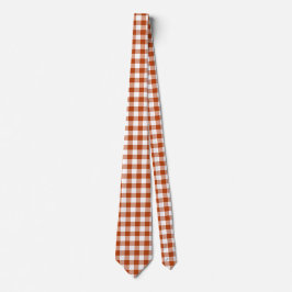 Gravata Rust Red Plaid Gingham Neck Tie