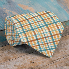 Gravata Rustic Plaid Pattern Necktie Tie